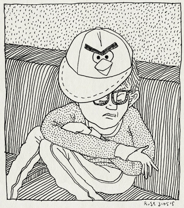 tekening 2928, angry, angry birds, bank, boos, bril, midas, pet