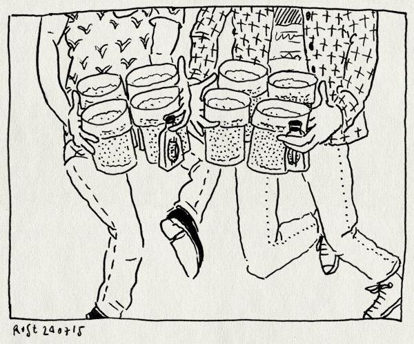 tekening 2982, bier, biertjes, dansen, feestje, gijs, lichtenvoorde, nozem, shaking godspeed, zwarte cross