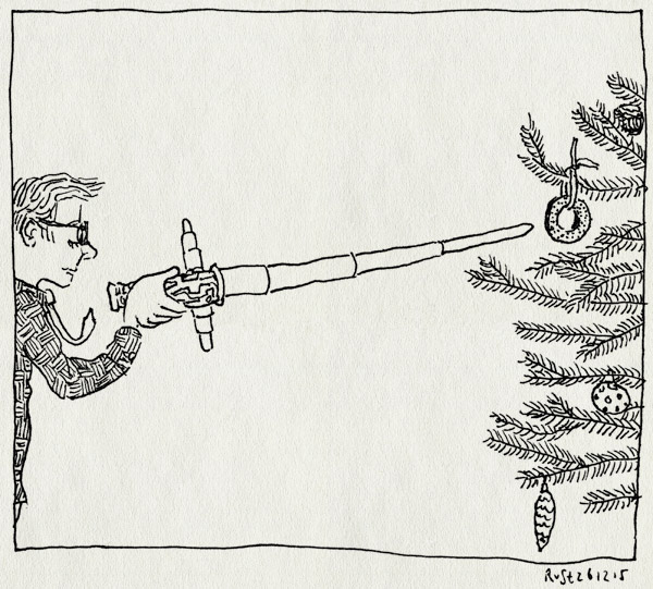 tekening 3137, kerstboom, kerstkransjes, light sabor, midas, ringsteken, star wars