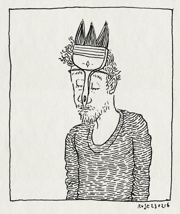 tekening 3196, buro rust, koninklijk paleis amsterdam, kpvsk, kroon, kwast, paleis, penseel, werk